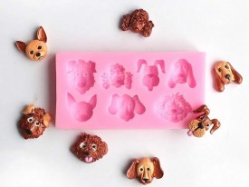 Molde silicona 7 cabezas perritos